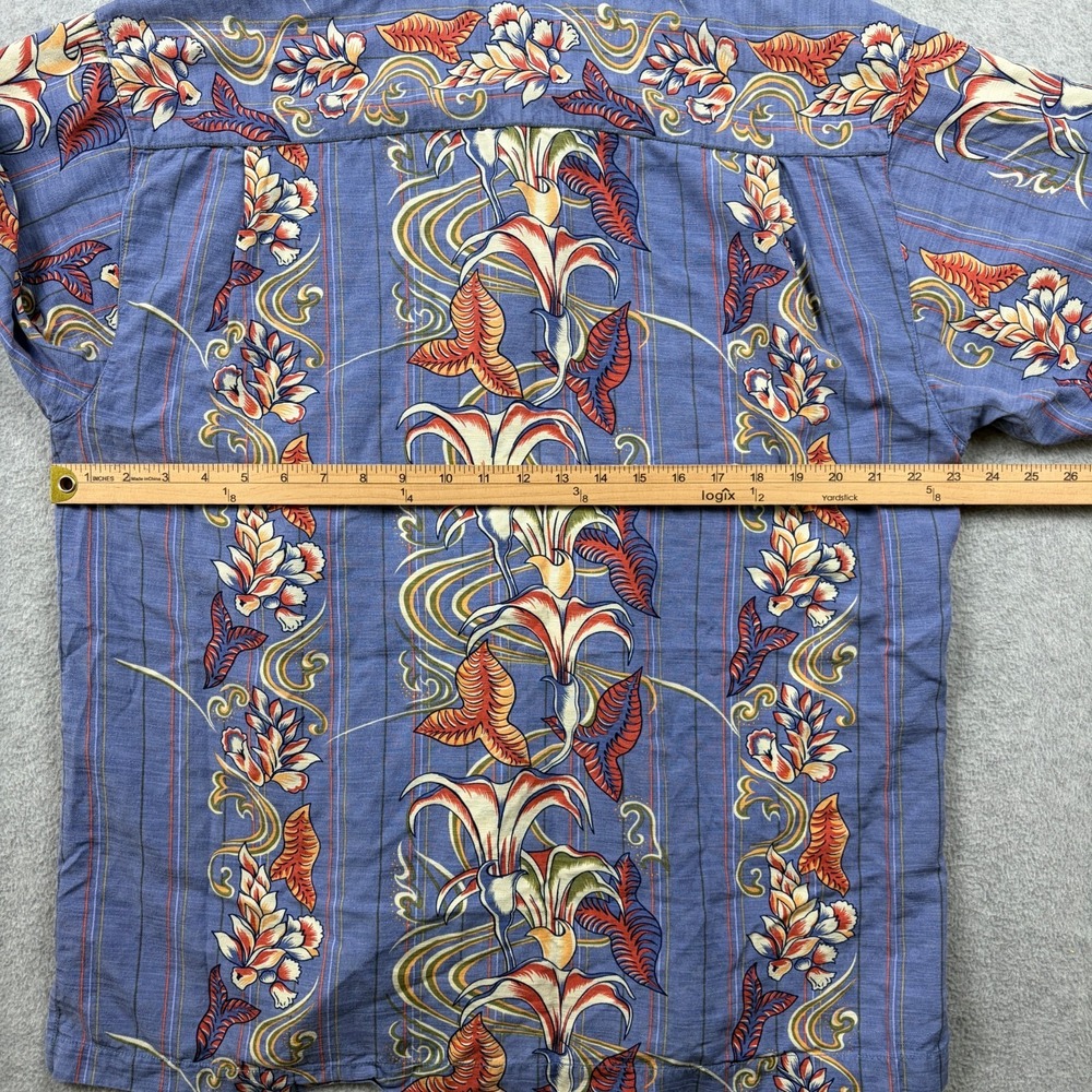 Tommy Bahama Shirt Mens Large Floral Silk Aloha Hawaiian Camp Loop Collar Resort - Picture 9 of 10